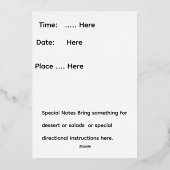 Funny Black Lab Barbecue  箔招待状 (裏面)