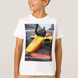 Funny Black Lab Puppy Race Car T-Shirt for Kids |  Tシャツ