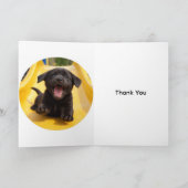 Funny Black Lab Puppy Thank You Card Adorable Dog サンキューカード (内部)