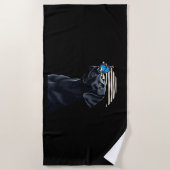 Funny Black Labrador Retriever Lab Dog Owner Pet A ビーチタオル (正面)