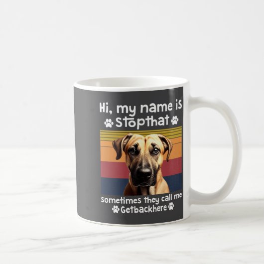 Funny Black Mouth Cur Dog Saying コーヒーマグカップ (右)