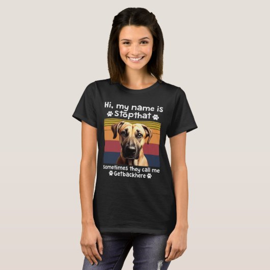 Funny Black Mouth Cur Dog Saying  Tシャツ (正面フル)