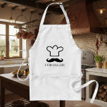 Funny black mustache BBQ apron for men スタンダードエプロン<br><div class="desc">Funny black mustache BBQ apron for men. Cute personalized cooking / grilling / barbeque gift idea for chef cook dad, father, husband, grandpa, uncle, son etc. Cute handlebar moustache design with cooks hat. Barbecue aprons in beige white and yellow with personalize with name or quote like BBQ King or Grill...</div>