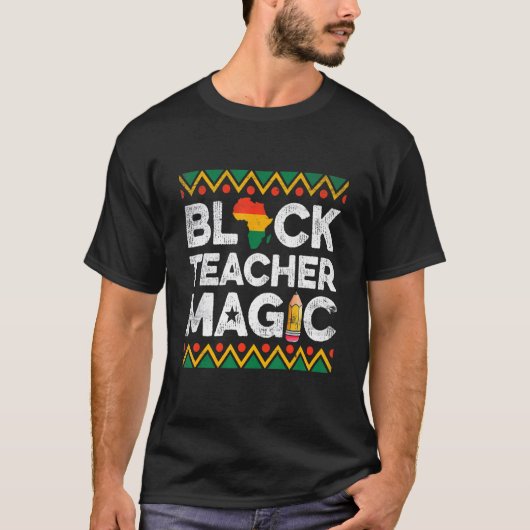 Funny Black Teacher Magic Teaching Black History M Tシャツ (正面)