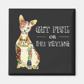 Funny Black Thug Sphynx Cat Tattoo Feline Saying マグネット (正面)