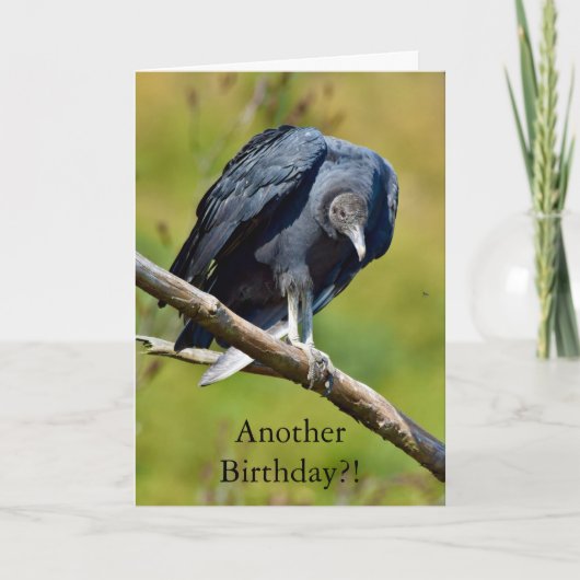 Funny black vulture birthday card カード (正面)