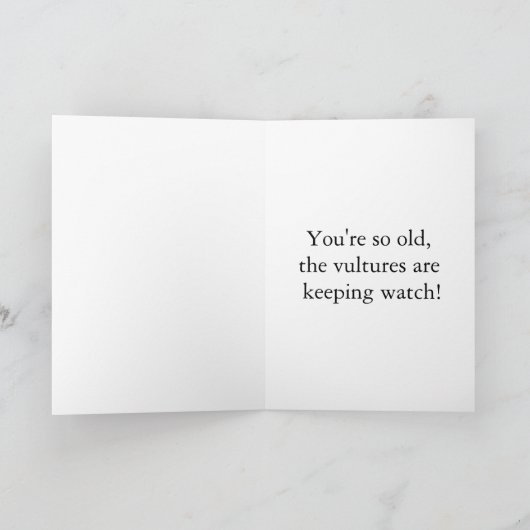 Funny black vulture birthday card カード (内部)