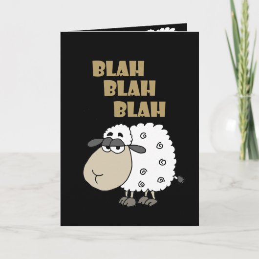 Funny Blah Blah Blah Sheep Happy Birthday Card カード (正面)