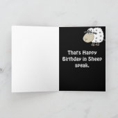 Funny Blah Blah Blah Sheep Happy Birthday Card カード (内部)