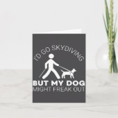 Funny Blind Joke Gift Seeing Eye Dog Skydiving Bli カード (正面)