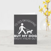 Funny Blind Joke Gift Seeing Eye Dog Skydiving Bli カード (黄色い花)