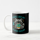 Funny Blood Sugar Raccoon Food Chaos Diabetes Fera コーヒーマグカップ (左)