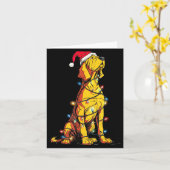 Funny Bloodhound Christmas Graphics Dog Lights Lov カード (黄色い花)