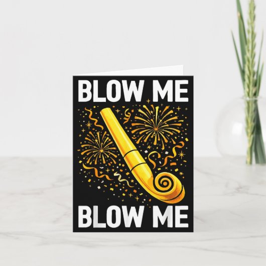 Funny Blow Me Kiss Me Happy New Year Couple Matchi カード (正面)