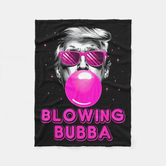 Funny Blowing Bubba フリースブランケット (正面)