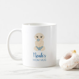 Funny Blue Baby Boy Newborn Illustration コーヒーマグカップ