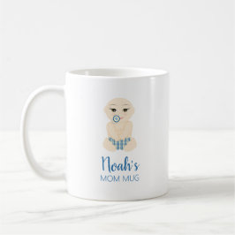 Funny Blue Baby Boy Newborn Illustration コーヒーマグカップ