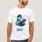 Funny Blue Keyboard Player Character Music Tシャツ (正面)