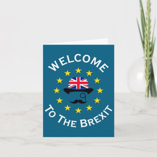 Funny Blue Yellow European Union Welcome To Brexit カード (正面)
