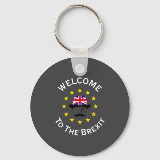 Funny Blue Yellow European Union Welcome To Brexit キーホルダー (正面)