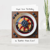 Funny Blueberry Pancakes Pun | Happy Birthday カード (正面)