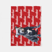 Funny Bluenose Pitbull Dog Name Pattern Christmas フリースブランケット (正面)