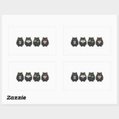 Funny Board Game Night , Mahjong Black Cat 長方形シール (シート)