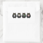 Funny Board Game Night , Mahjong Black Cat 長方形シール (バッグ)