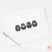 Funny Board Game Night , Mahjong Black Cat 長方形シール (封筒)