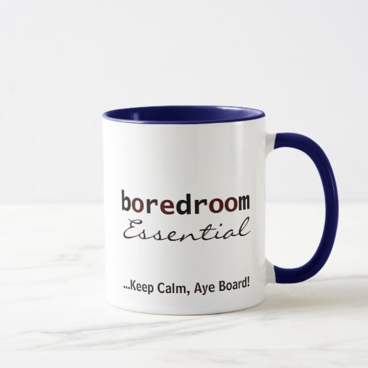 Funny Boardroom Office Mug, Customizable Text マグカップ (右)