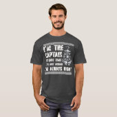 Funny Boat Captain Pontoon Captain Dad Papa Men Tシャツ (正面フル)