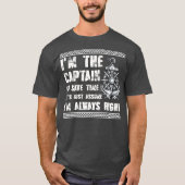 Funny Boat Captain Pontoon Captain Dad Papa Men Tシャツ (正面)