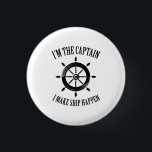 funny Boat Lover Dad大尉のギフト 缶バッジ<br><div class="desc">Sailing大尉のTシャツのおもしろいなギフト</div>