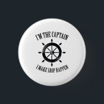 funny Boat Lover Dad大尉のギフト 缶バッジ<br><div class="desc">Sailing大尉のTシャツのおもしろいなギフト</div>