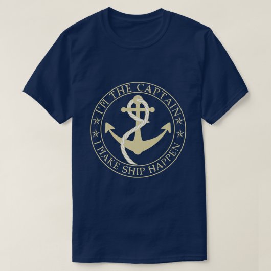 Funny Boater Im The Captain I Make Ship Happen Boa Tシャツ (デザイン正面)