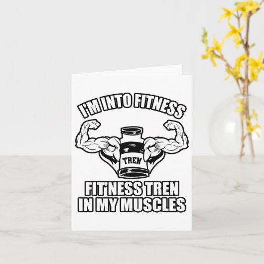 Funny Bodybuilder  カード (黄色い花)