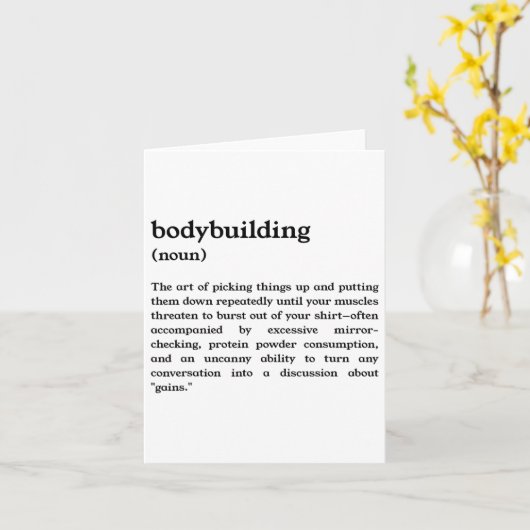 Funny Bodybuilding Definition  カード (黄色い花)