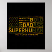Funny Bold Bad Superhuman Fathers Day Gag Gift Gra ポスター (正面)