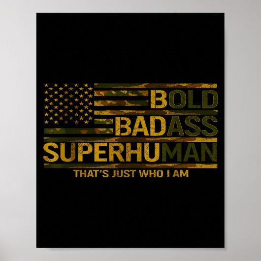 Funny Bold Bad Superhuman Fathers Day Gag Gift Gra ポスター (正面)