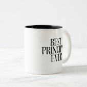 Funny Bold Modern Typography Best Principal Ever  ツートーンマグカップ (正面右)