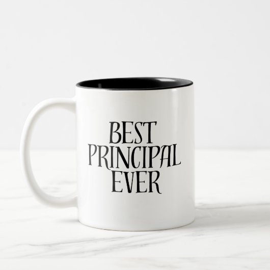 Funny Bold Modern Typography Best Principal Ever  ツートーンマグカップ (左)