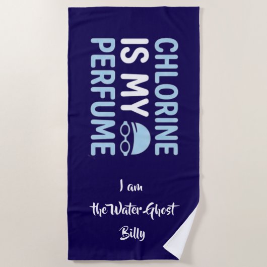 Funny Bold Typographic Swimmer Design ビーチタオル (正面)