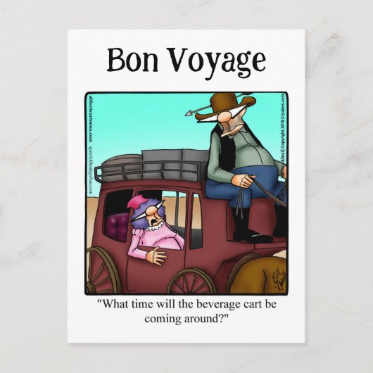 Funny Bon Voyage Humor Postcard ポストカード (正面)
