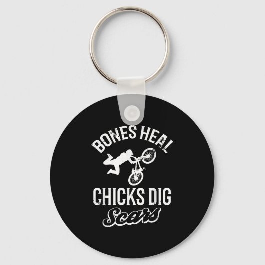 Funny Bones Heal Chicks Dig S Bmx Biking  キーホルダー (正面)