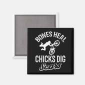 Funny Bones Heal Chicks Dig S Bmx Biking マグネット (正面/裏面)