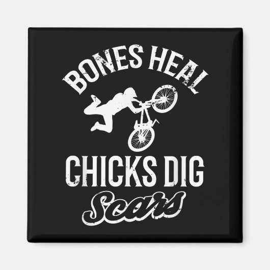 Funny Bones Heal Chicks Dig S Bmx Biking マグネット (正面)