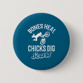 Funny Bones Heal Chicks Dig S Bmx Biking 缶バッジ (正面)