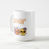 Funny Boo Halloween White &orang コーヒーマグカップ (正面左)