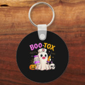 Funny Boo Tox Aesthetic Nurse Ghost Skull Pumpkin キーホルダー (正面)