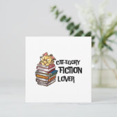 Funny Book Cat Lover Quote Cat-egory Fiction Lover シーズンカード (スタンド正面)